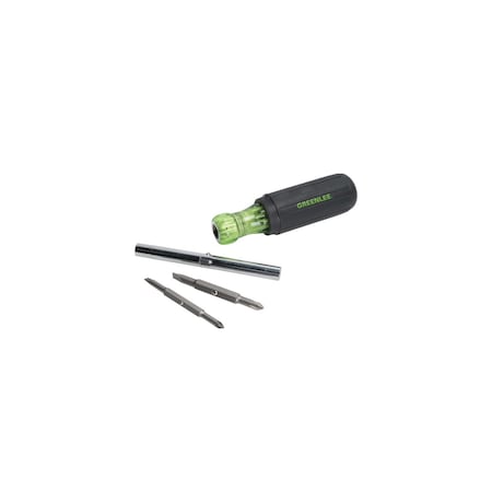 Green Leaf 6-IN-1 MULTI TOOL SCREWDRIVER, BIT SIZE 3/16" & 1/4" FLAT TIP 0153-42C